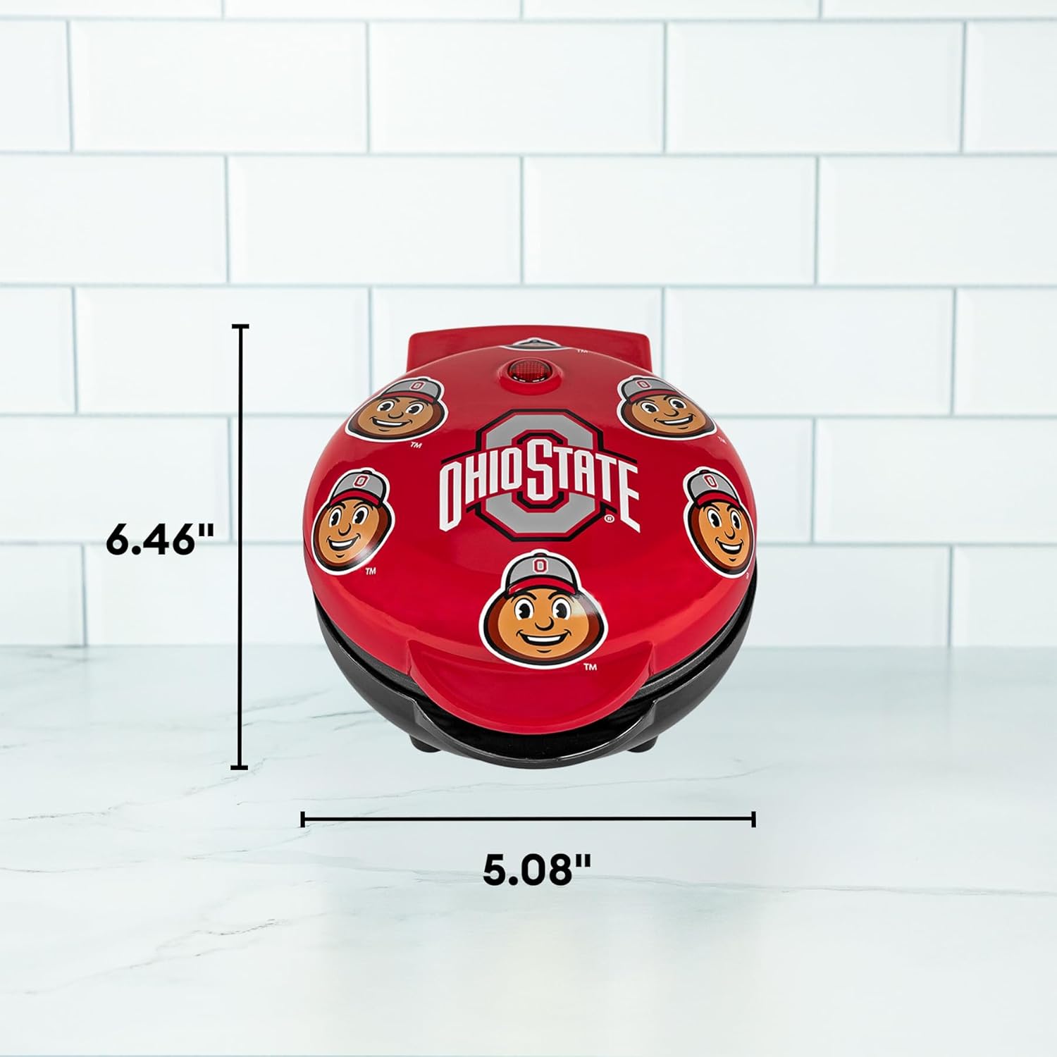 Uncanny Brands Ohio State Buckeyes Brutus Buckeye Mini Waffle Maker - Cook With Your Favorite Mascot