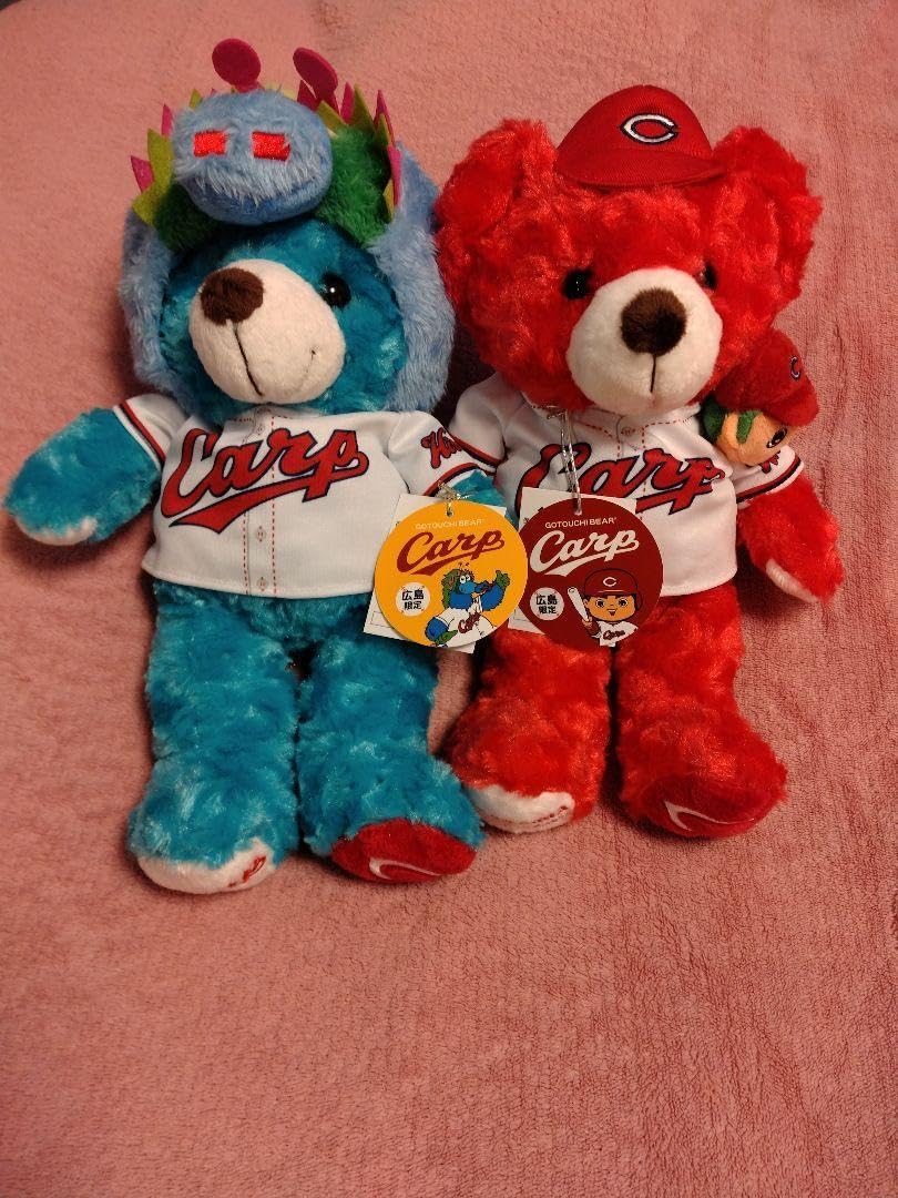 ご当地ベア　広島東洋カープ（カープ坊や＆スラィリー）ぬいぐるみＳセットc 広島東洋カープのマスコット「カープ坊や」「スラィリー」のご