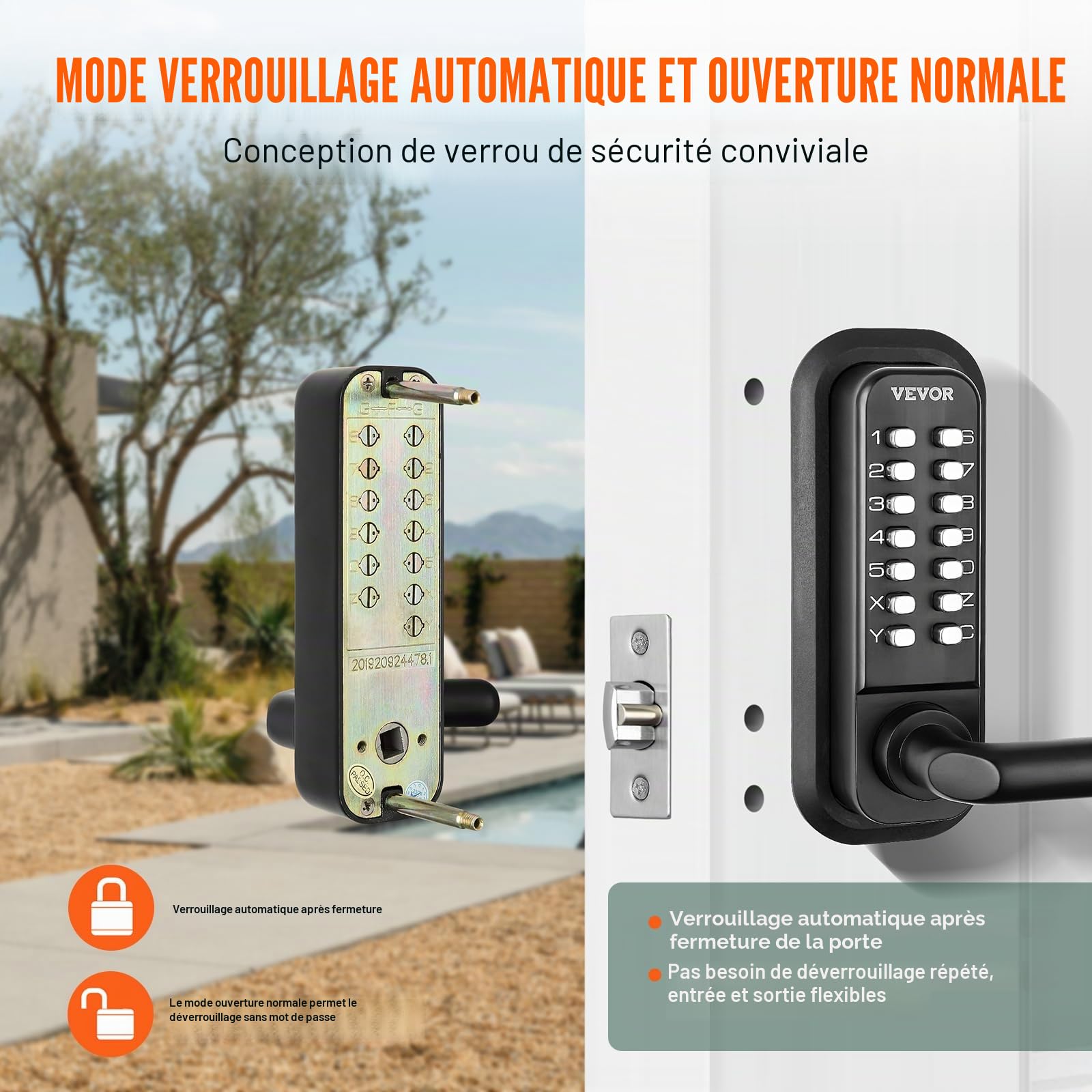 VEVOR Serrure à Code Mécanique Double-Face