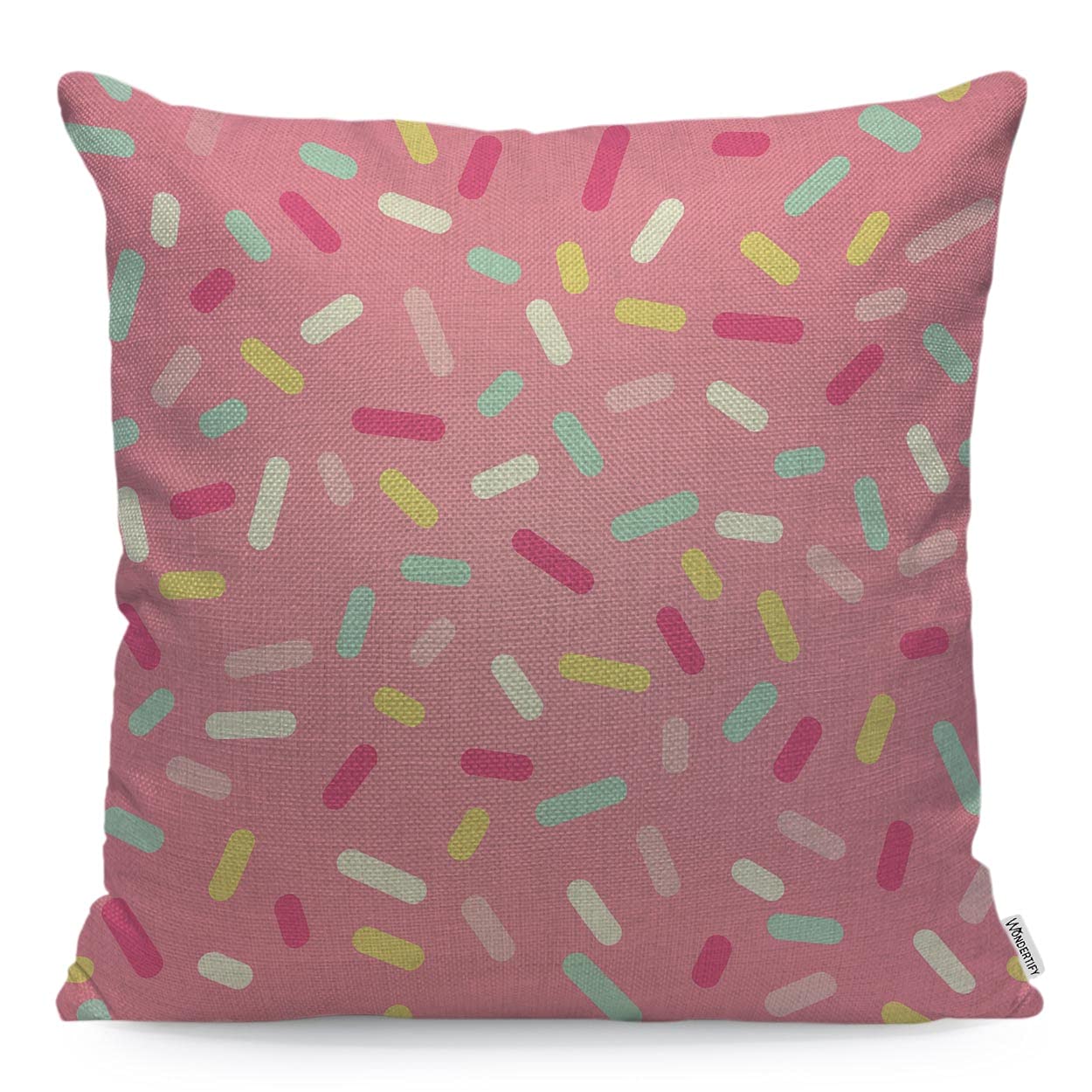Wondertify Multi-A43 Geometric Donut Glaze Confetti Cushion Cover Pink Decorative Throw Pillow Covers, Sofa Pillow Case 45X45 Cm