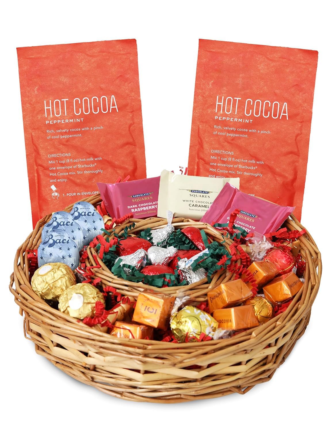 Christmas Chocolate Gift Tray, Truffles with Prime Peppermint Hot Cocoa, Christmas Gifts for Women Men Family Friends