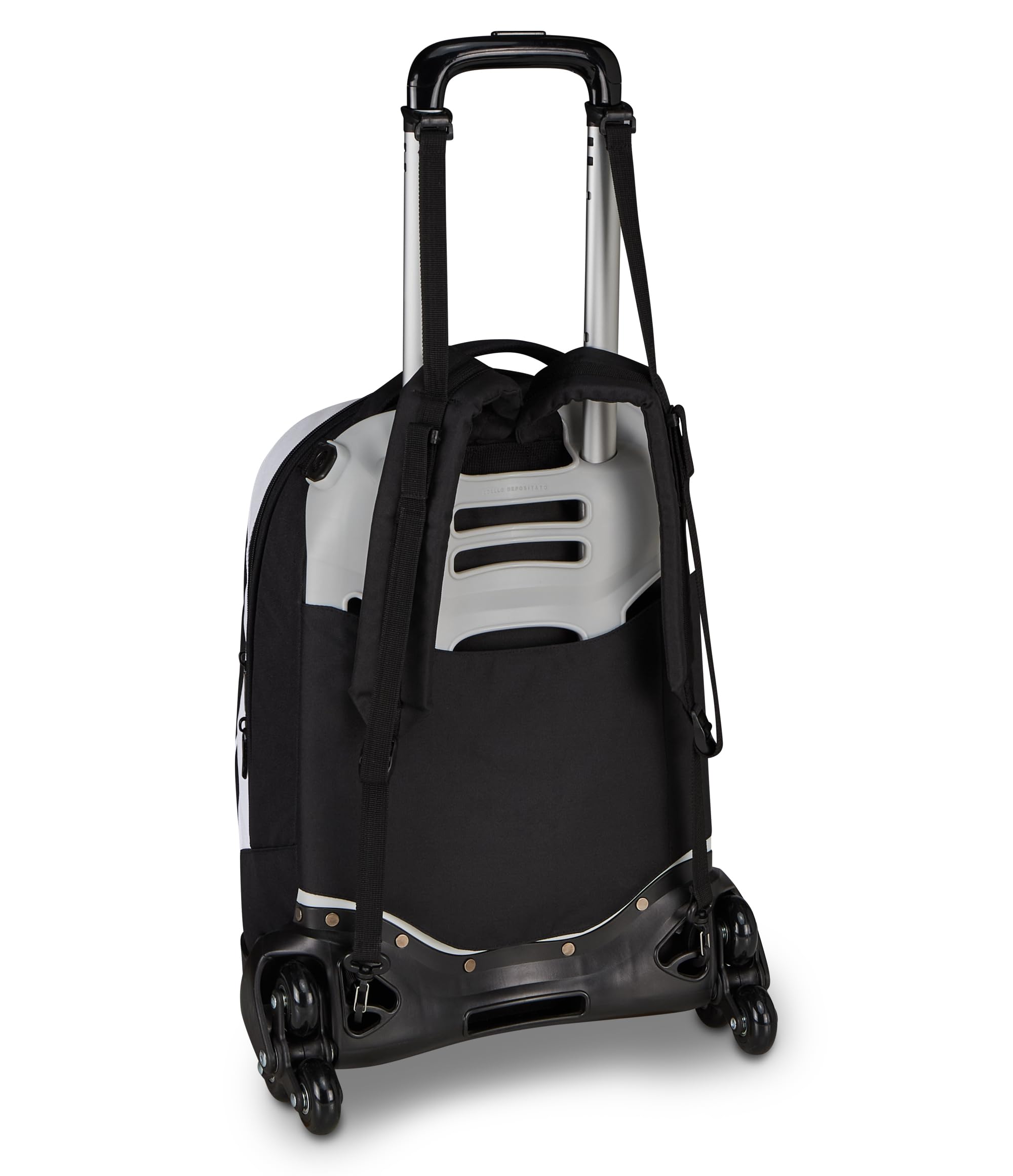 Seven Trolley Scuola Jack 3 Ruote Juventus, Nero, 33L, Scomponibile, Cross-over System, 3 in 1, Uso Zaino, Tasca frontale, Scuola elementare e media, Bambino, Ragazzo, Calcio, Prodotto ufficiale