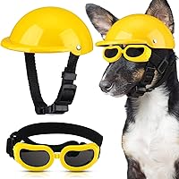 Vista 9 de Frienda Casco y Gafas para Perros, Gafas de Protección UV para Perros y Casco de Motocicleta para Cachorros de 4 Pulgadas con Almohadillado Adorable