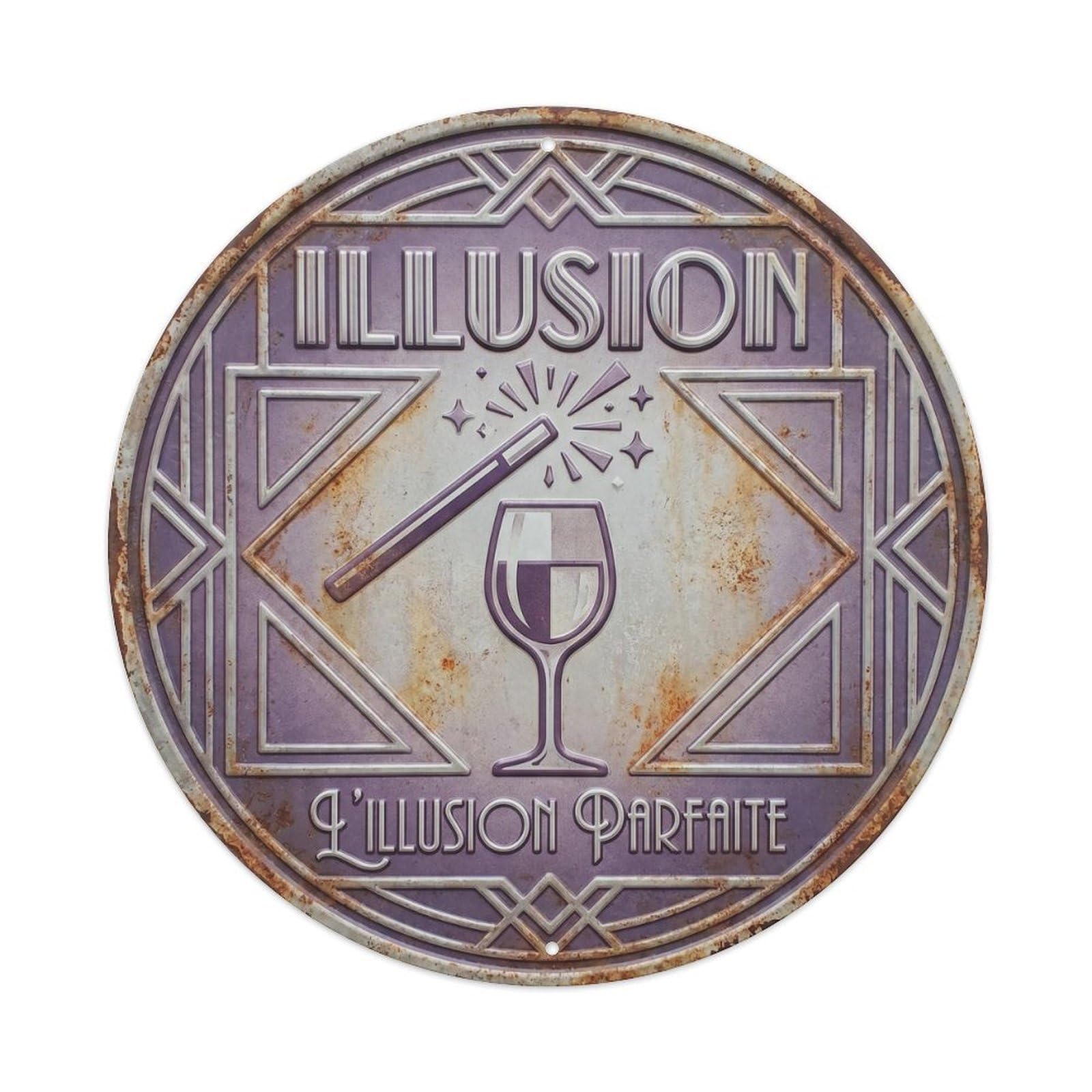 Illusion Humorous Lounge Illusion Vintage Metal Tin Sign Plaque Wall Decor for Cafe, Club Bar, Office, Garden Metal Poster 8x8Inch