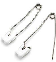 Prym Baby Safety Pins, 55 mm, White, Pack of 4, Stainless Steel