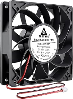 GDSTIME 12025 120mm x 25mm 12V DC 2PIN Brushless Cooling Fan, Increase Air Pressure Fan, Dual Ball Bearings 3000RPM