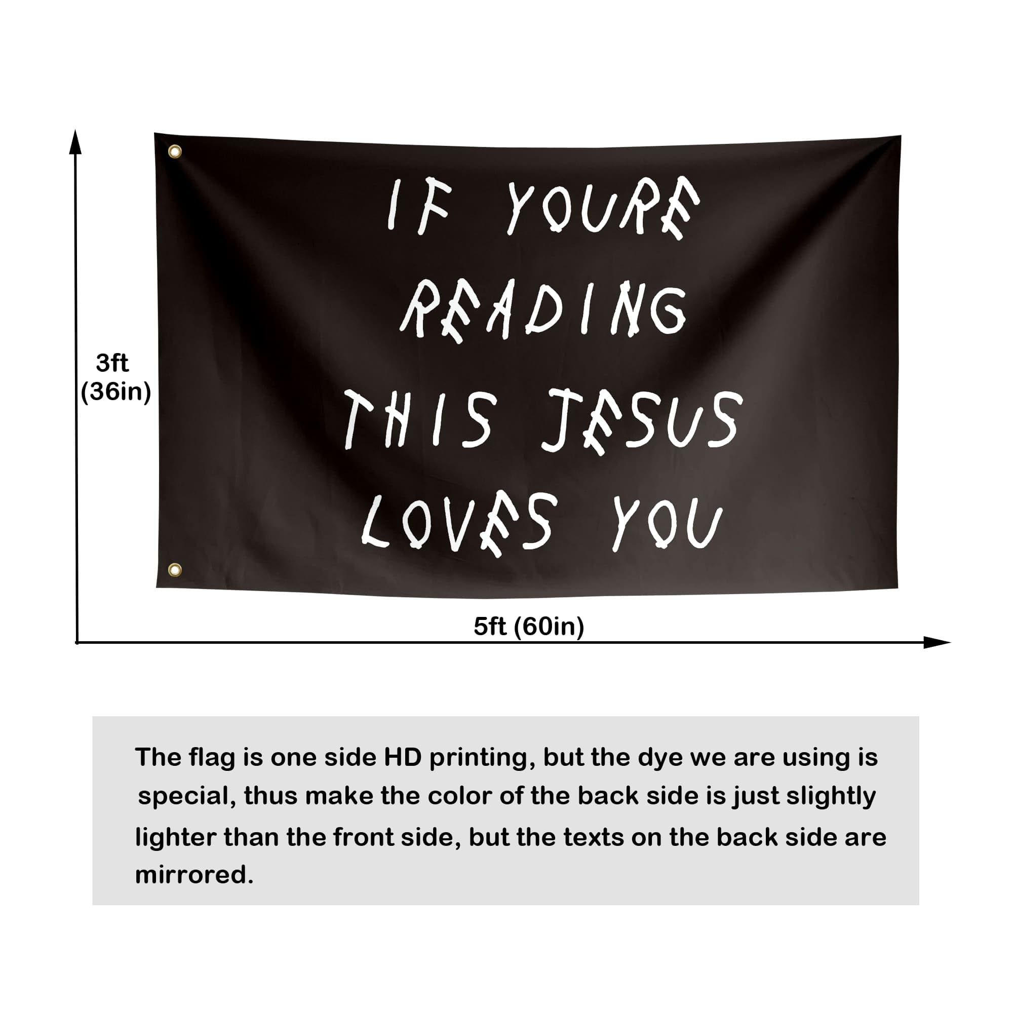 ToFlagify Lustige Flagge „Jesus Loves You“ – 90 X 152 Cm, Polyester, Für Zimmer, Party & Dekoration