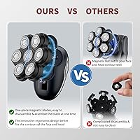 Vista 3 de Afeitadoras magnéticas de cabeza 2026 para hombres calvos, maquinilla de afeitar eléctrica para hombres, afeitado para hombre con recortadora