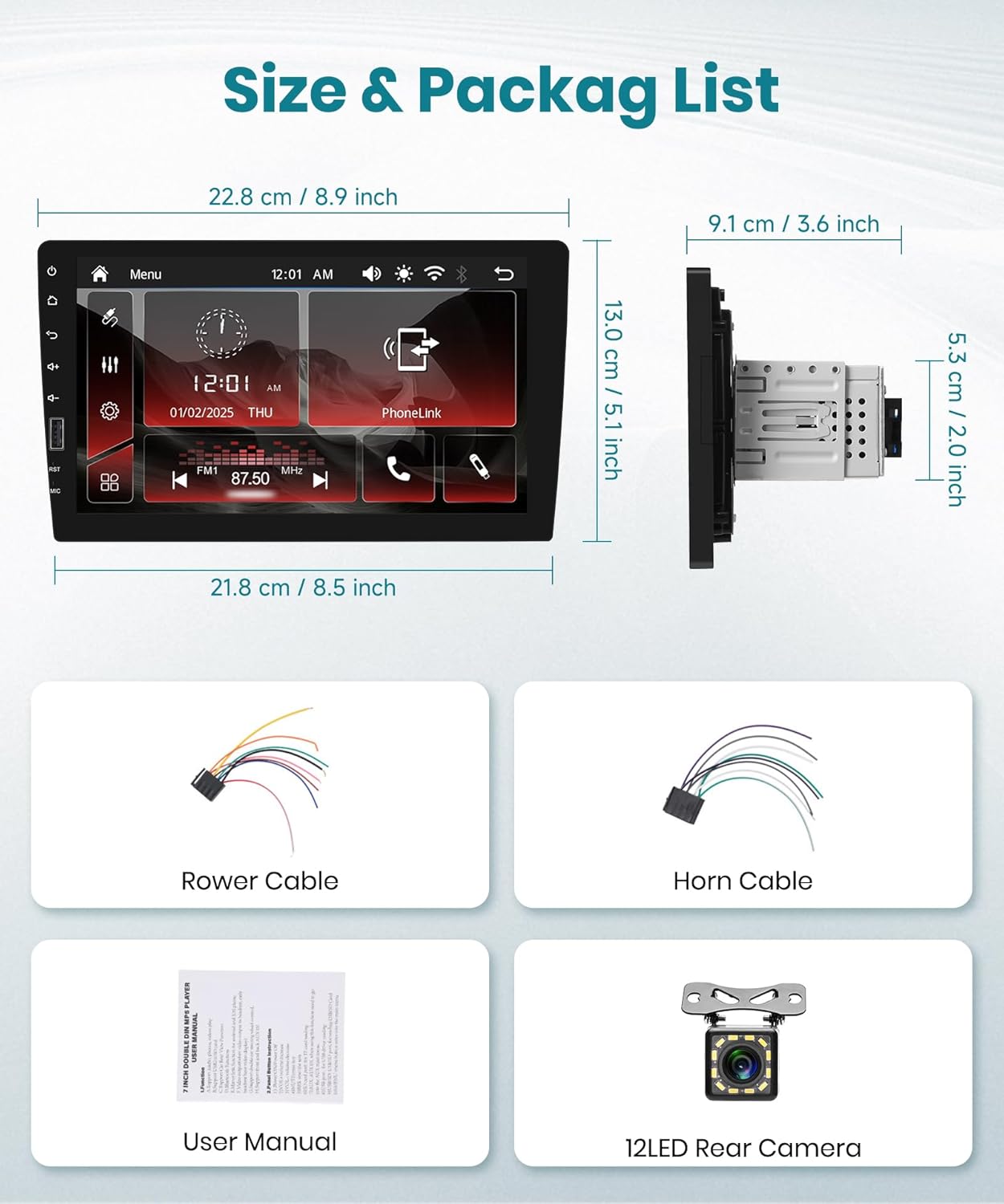 Single Din Car Stereo with AM/FM/RDS Radio Backup Camera, Sellrich 9 inch IPS Touch Screen Single Din Radio Support Wireless Carplay Android Auto Bluetooth Mirror Link YouTube Online Video USB Port