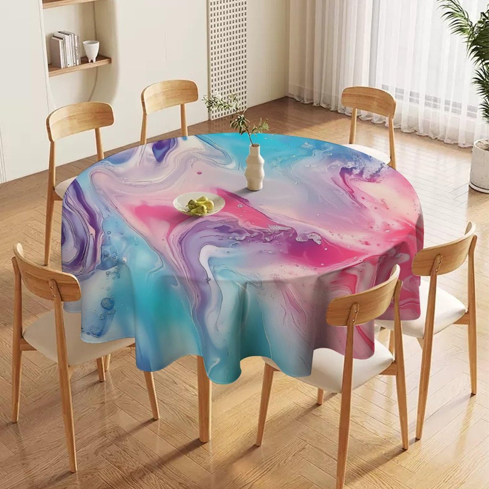 ORDOBO 3D Printed Tablecloth - Beautiful Starry Sky Fashion Table Protect Cover Waterproof Wipeable For Kitchen Dinner Garden Dining Home Decoration 152X152Cm