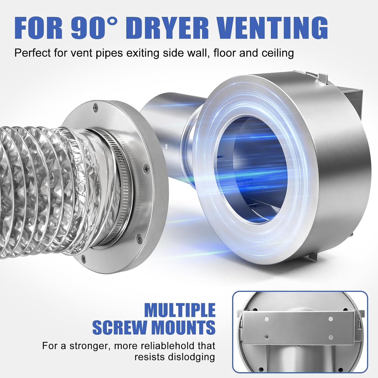 Magnetic Dryer Vent Coupler,Dryer Vent Coupling 90-Degree Elbow,Magnetic Dryer Vent Connector Kit Strong Magnetic Self-connection - Image 5