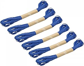 sourcing map 33 Feet 2mm Jute Twine, Jute Rope, Natural Jute Twine String Cords for DIY Arts Crafts, Gardening, Bundling, Home Decorating, Bright Blue Pack of 6