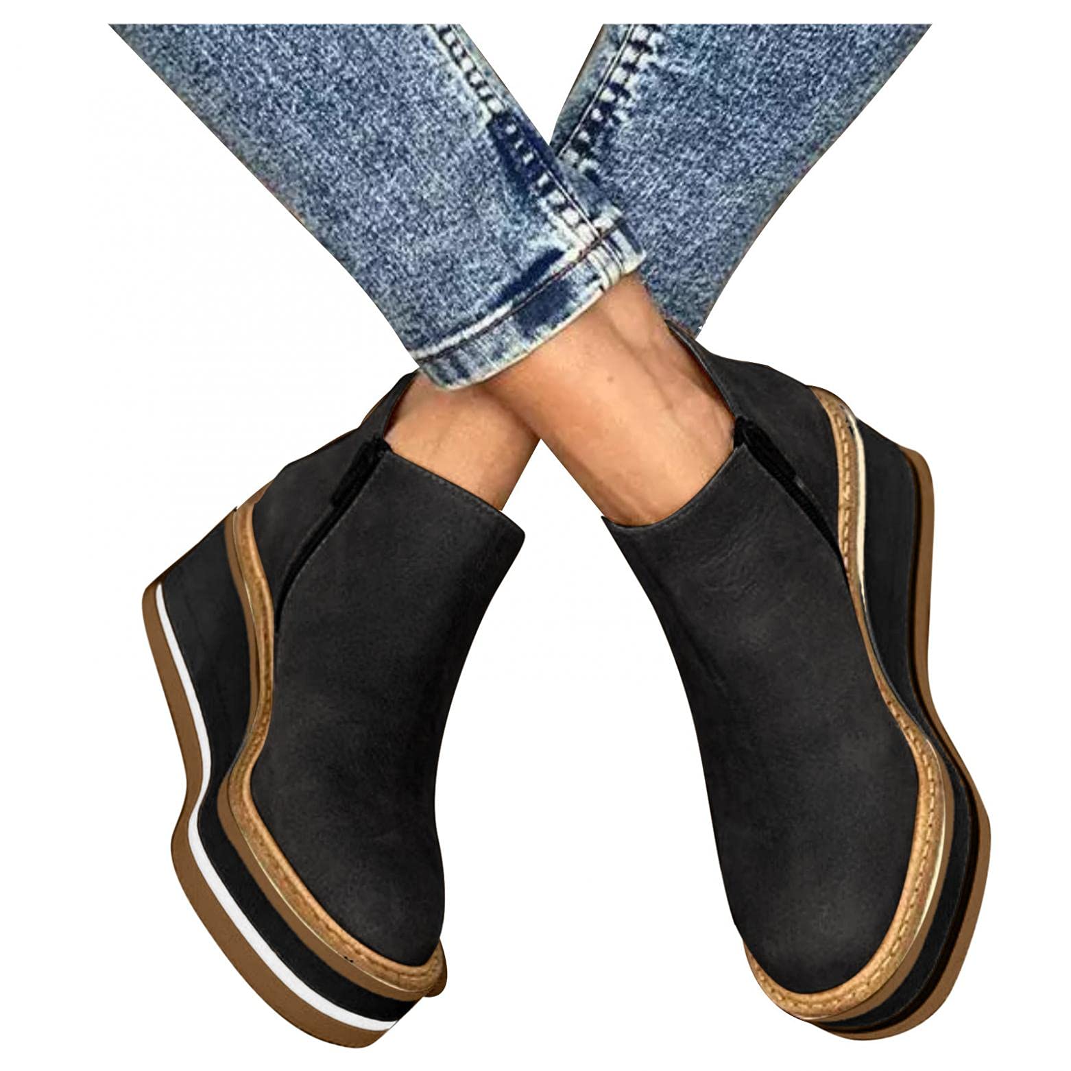 Hbeyliaplatform Wedge Ankle Booties For Women Ladies Fashion