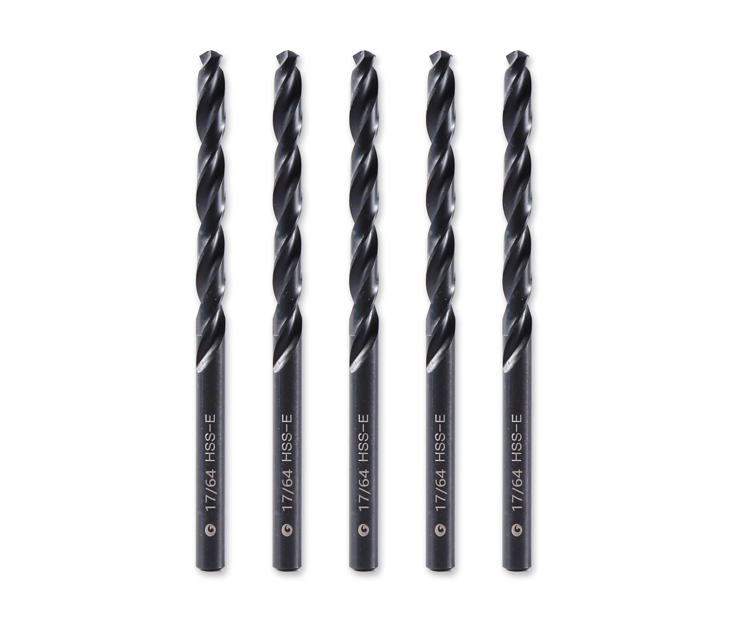 DelitonGude 17/64"inch HSS M35 Cobalt Twist Drill Bit,High Speed Steel,Pack of 5,Suitable for Steels,Cast Iron,Stainless Steel,Copper and Other Hard Metals（17/64inch）