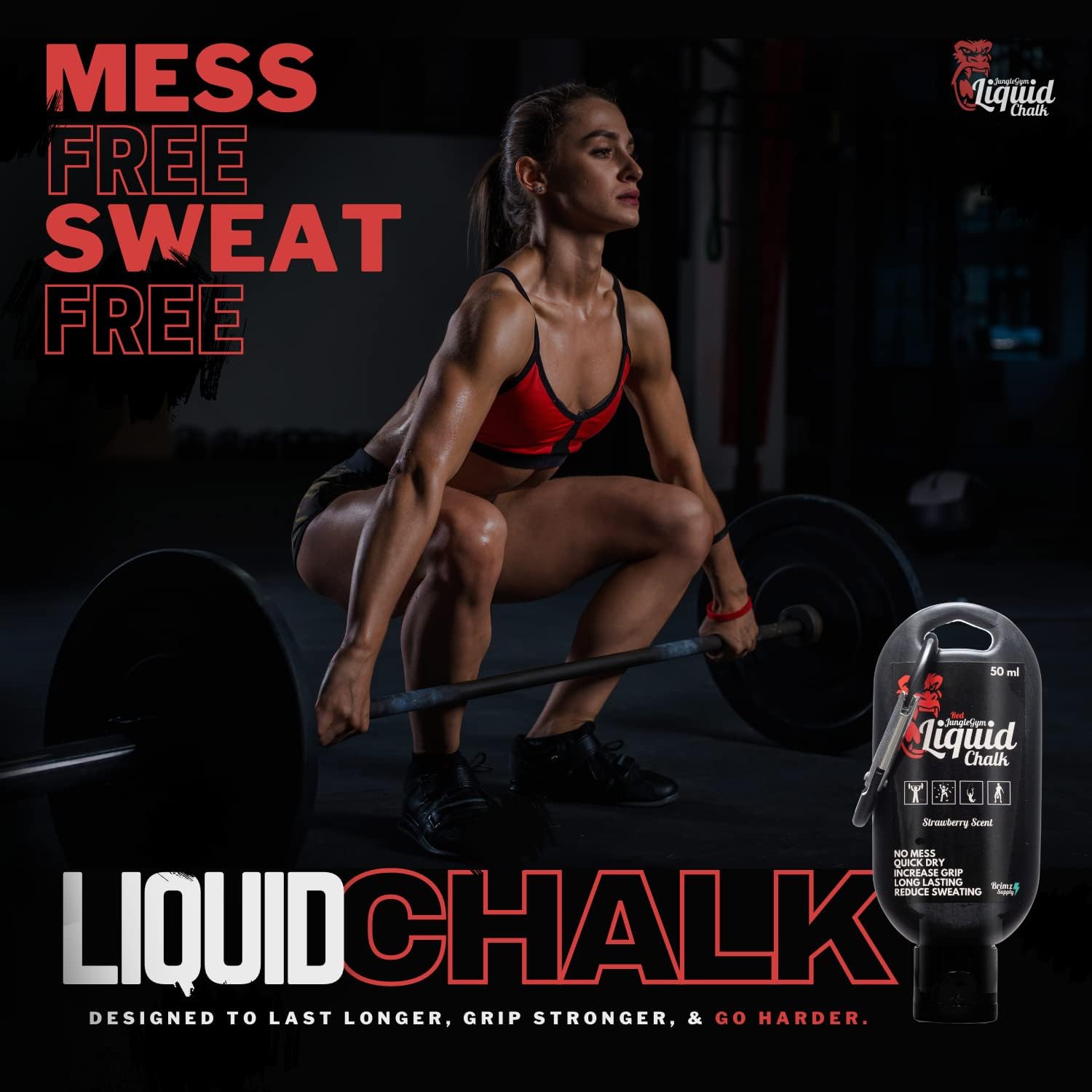 Jungle Gym Liquid Chalk - Colored, Scented, Mess-Free, Sweat-Free, Non-Toxic Liquid Chalk for Gyms - High Grip Chalk for Hands, Crossfit, Weightlifting, Cross Training, Powerlifting : Sports & Outdoors