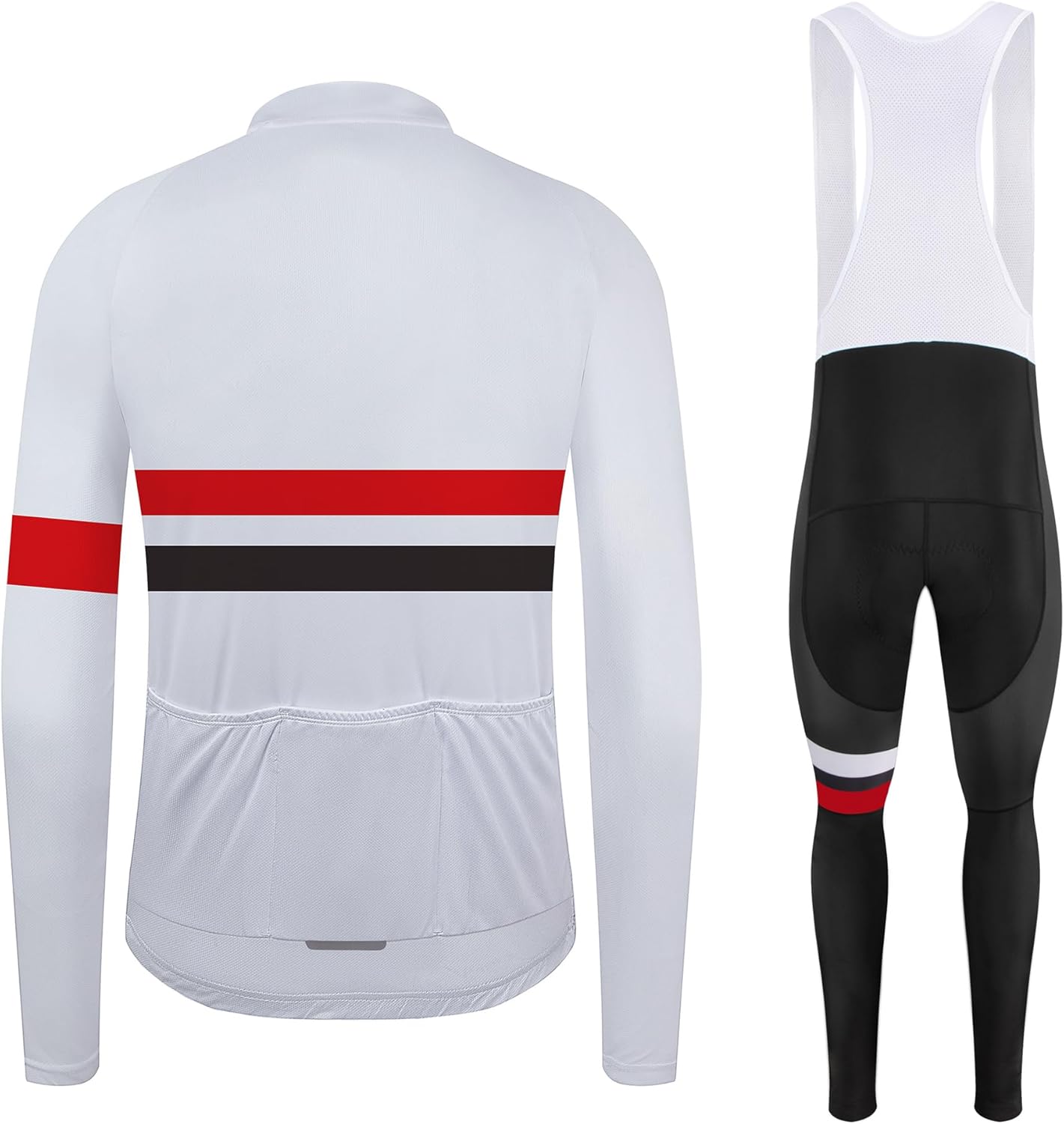 Coconut Ropamo CR Men's Cycling Clothing Set Long Sleeve Cycling Jersey Zipper Pocket Bike Outfit Cycling Bib Pants 3D Padded - Image 2