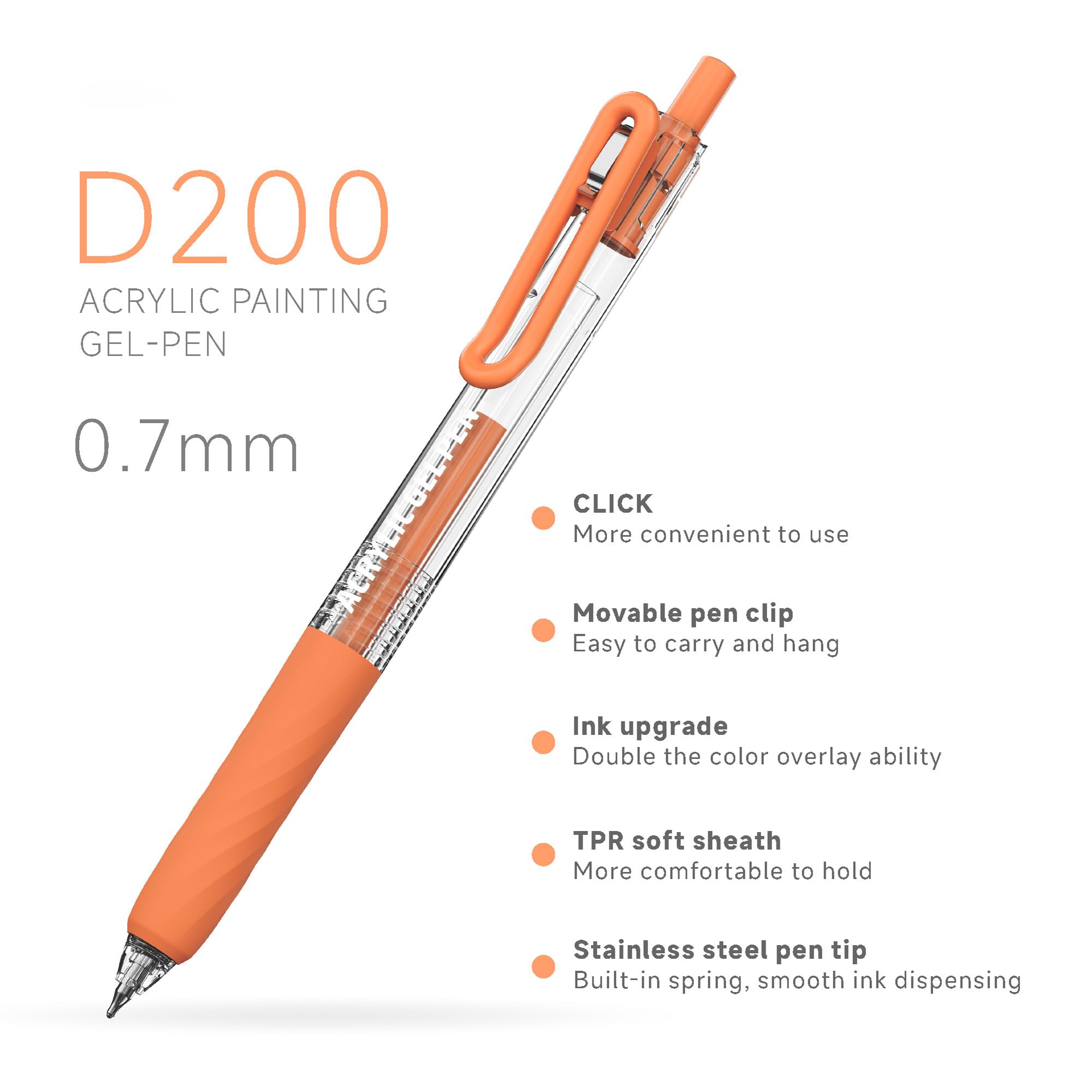 6 penne gel acriliche da 0,7 mm, ad asciugatura rapida, colorate, punta fine, scrittura liscia, per ufficio per colorare, carta nera, disegno, diario, prendere appunti, materiale scolastico, colori