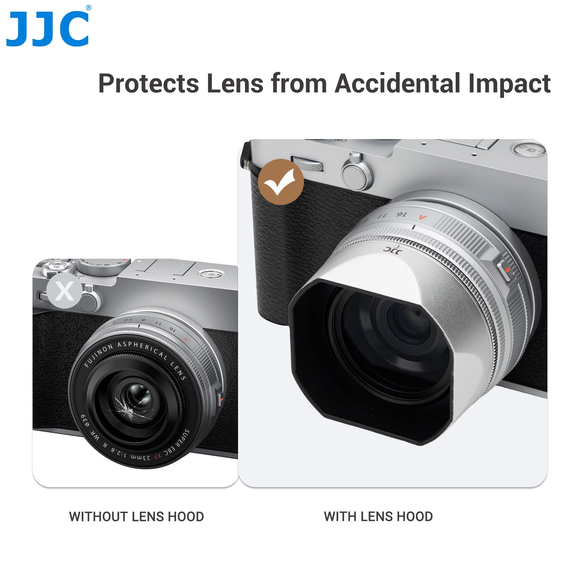 JJC Paraluce per X-E5 con anello adattatore magnetico compatibile con Fujifilm XF 23 mm F2.8 R WR, XF 27 mm F2.8 R WR, XF27 mm F/2.8, compatibile con filtro da 39 mm e copriobiettivo, sostituisce