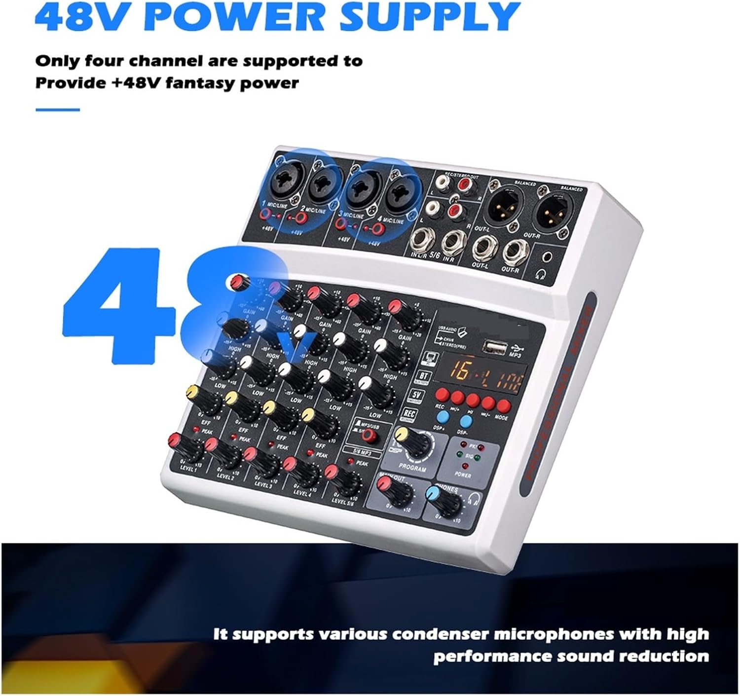 【新品未使用】6チャンネル DJオーディオミキサー USB Bluetooth Amazon | BOMGE 6チャンネルdjオーディオミキサー、MP3 USB