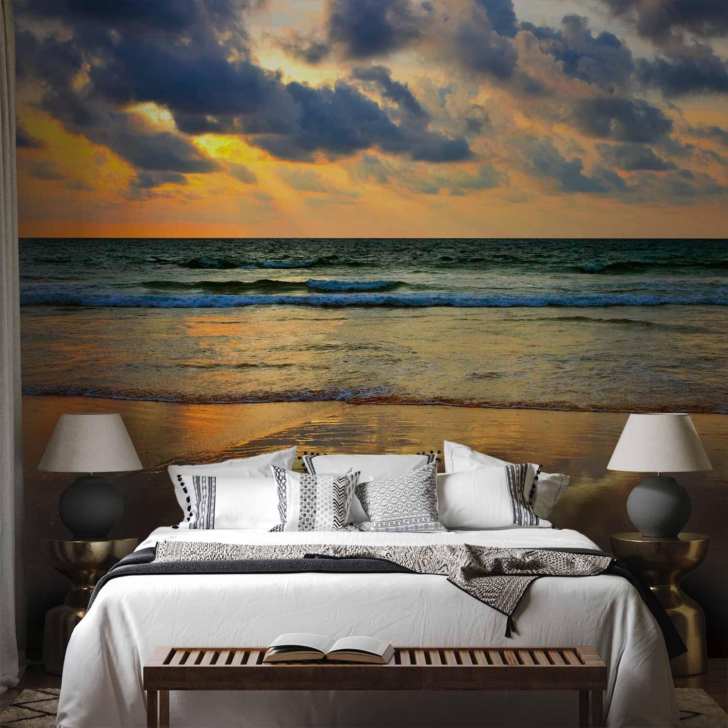 artgeist Wall Mural Sea and Beach 118x91 in - XXL Non-Woven Wallpaper Fleece Wall Decor Photo Print Picture Image Design Home Decoration Landscape Sunset Nature 100403-174