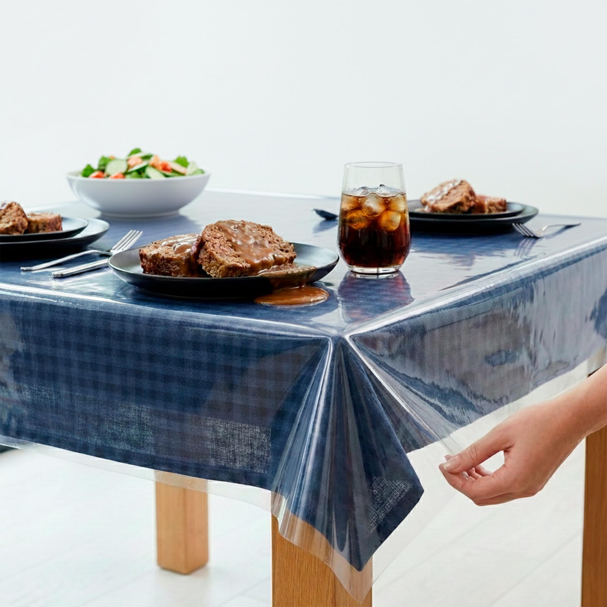 Amazon.com: XFasten Plastic Table Cover Transparent 54 x 54 Inch