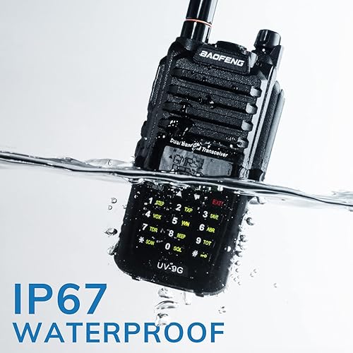 Miniatura 2 de Baofeng Radio UV-9G GMRS (paquete de 2), radios bidireccionales impermeables IP67, de largo alcance, recargable con cable de programación y antenas