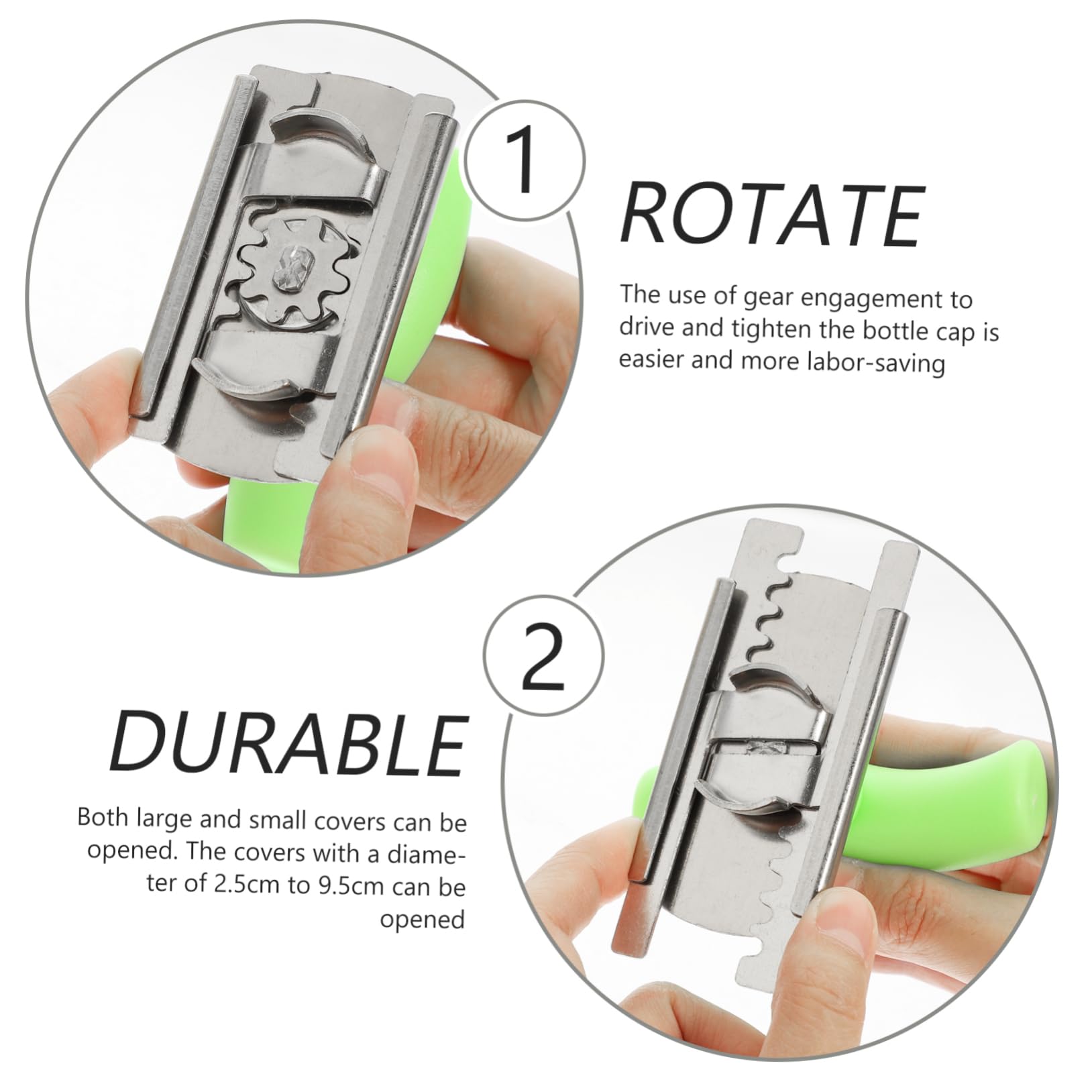 SOLUSTRE 2Pcs Multifunctional Jar Opener Portable Lid Gripper for Weak Hands for Seniors Arthritic Users Easy to Use Kitchen Tool