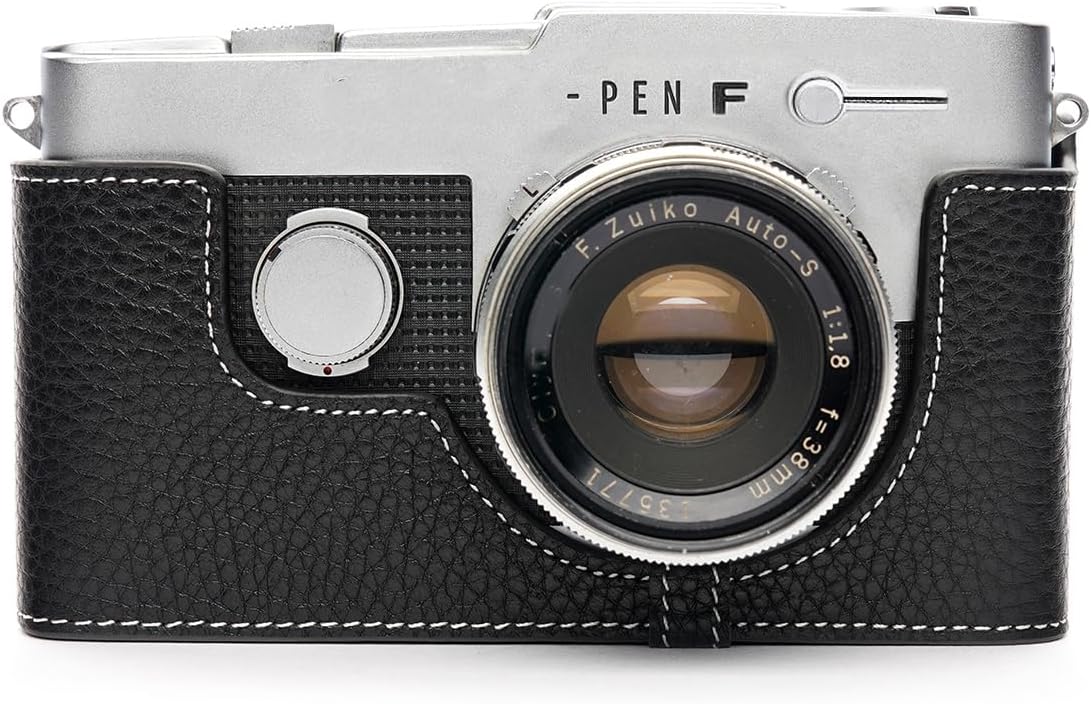 TP Original Handmade Genuine Real Leather Half Camera Case Bag Cover for Olympus PEN FT Film Camera Black Color