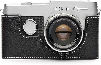 TP Original Handmade Genuine Real Leather Half Camera Case Bag Cover for Olympus PEN FT Film Camera Black Color