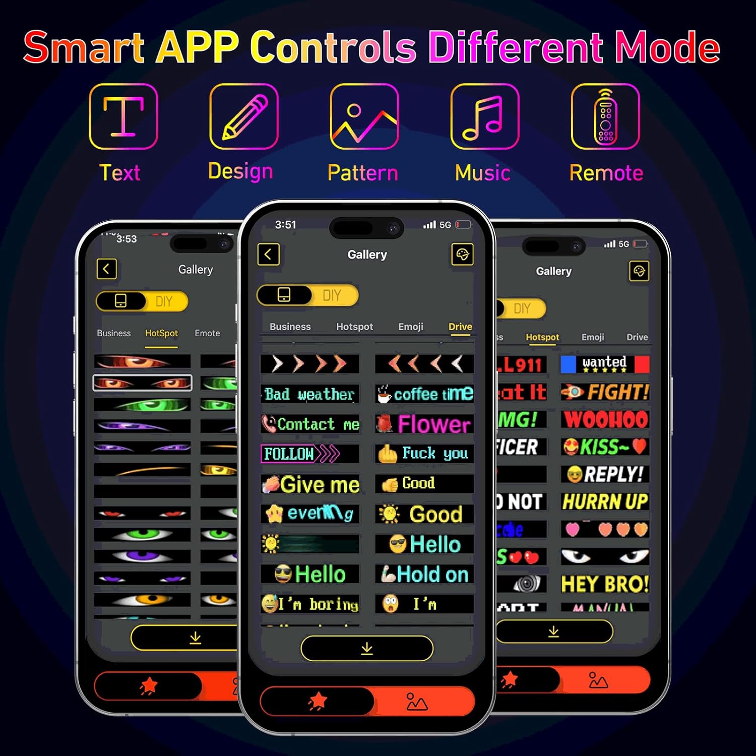 Programmable LED Sign with Bluetooth APP Control, “6.81x2.75” Inch Flexible LED Matrix Panel for Scrolling Text & Animation - USB 5V Powered for Car, Shop, Party - Image 4