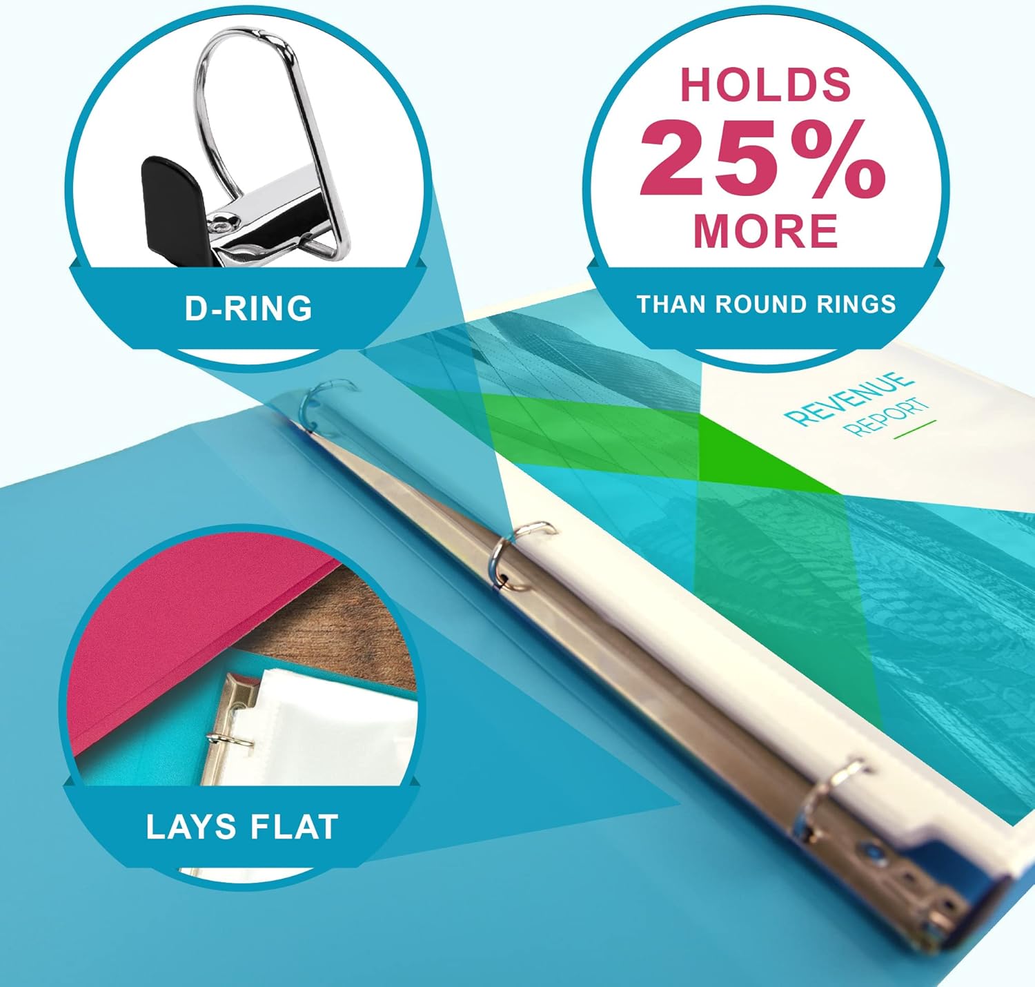 Samsill .5" 3 Ring Poly Binder Assortment, Letter Size, 12 Pack