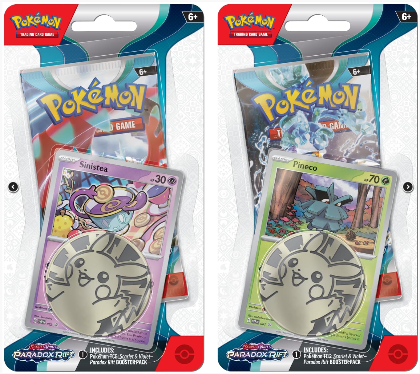 Pokemon TCG Scarlet Violet - Paradox Rift - Checklane Blister Pack Random Pineco OR Sinistea