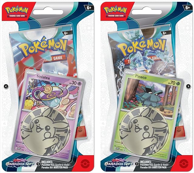 Pokemon TCG Scarlet Violet - Paradox Rift - Checklane Blister Pack Random Pineco OR Sinistea