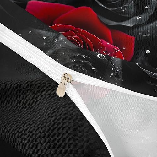 Miniatura 6 de Feelyou Juego de ropa de cama con estampado floral de rosas, funda de edredón romántica de flores para niños, niñas, niños, adolescentes, decoración