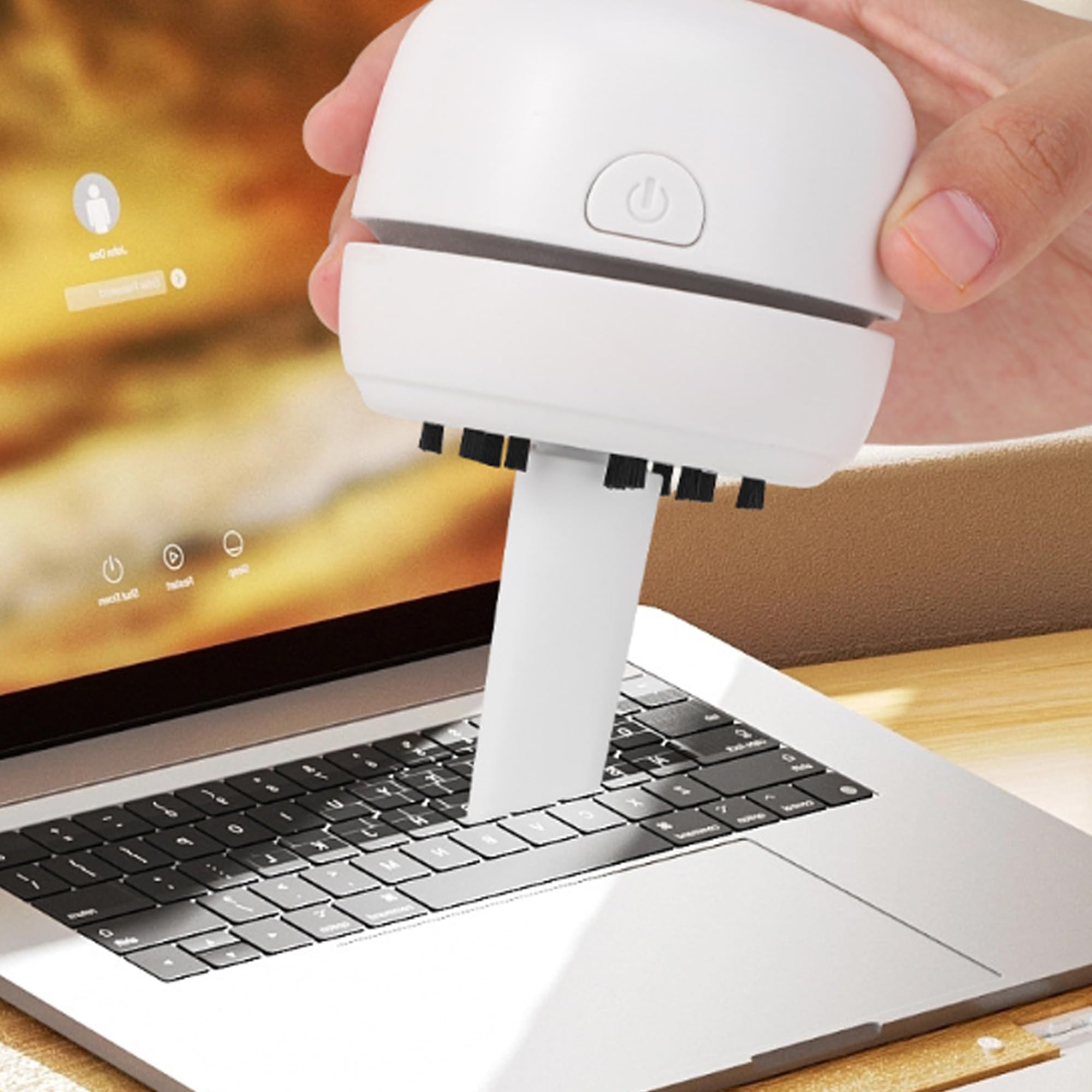 Mini odkurzacz stołowy, biały, USB ładowalny, przenośny bezprzewodowy do czyszczenia zgrubków, wysokiej mocy ssania do czyszczenia pyłów biurkowych, gospodarstwa domowego, biura
