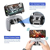 Vista 2 de DOBE PS5 Controller Mobile Gaming Clip for Playstation 5 Dualsense Controller Remote Play Mobile Phone Holder Clamp Adjustable Phone Mount Clip