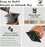 Oiseaux à la preuve de l'écureuil 3.5Lb Capacité Metal Bird Feeders pour l'extérieur Suspendre, tube activé de poids tout-temps BirdFeeder avec 4 Ports pour l'extérieur, résistant aux Pigeons, facile à nettoyer & Recharge (Brown)
