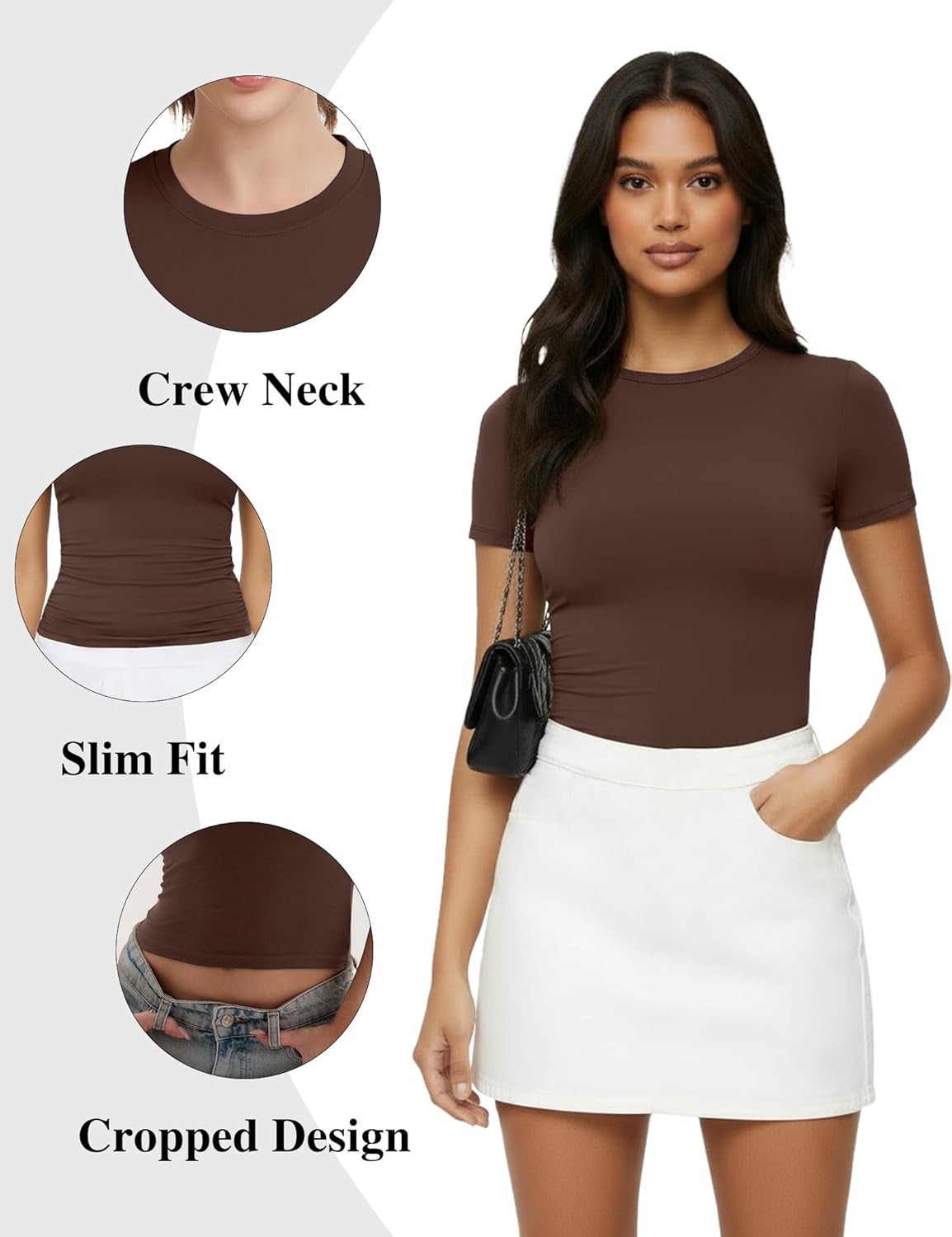 4 Pack Basic Tees T Shirts for Women Workout Gym Compression Fitted Short Sleeve Plain T Shirts Crop Tops Y2K