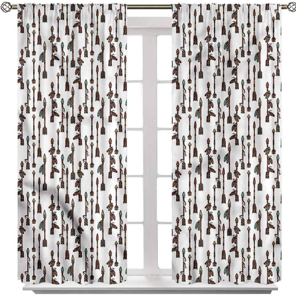 YUAZHOQI Arrow Blackout Curtain, Archery Bohemian, Set of 2 Panels W42