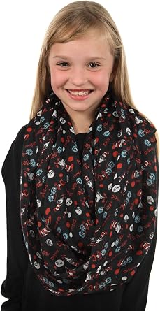elope Dr. Seuss The Cat in the Hat Lightweight Infinity Costume Scarf for adults and kids - Multicolored