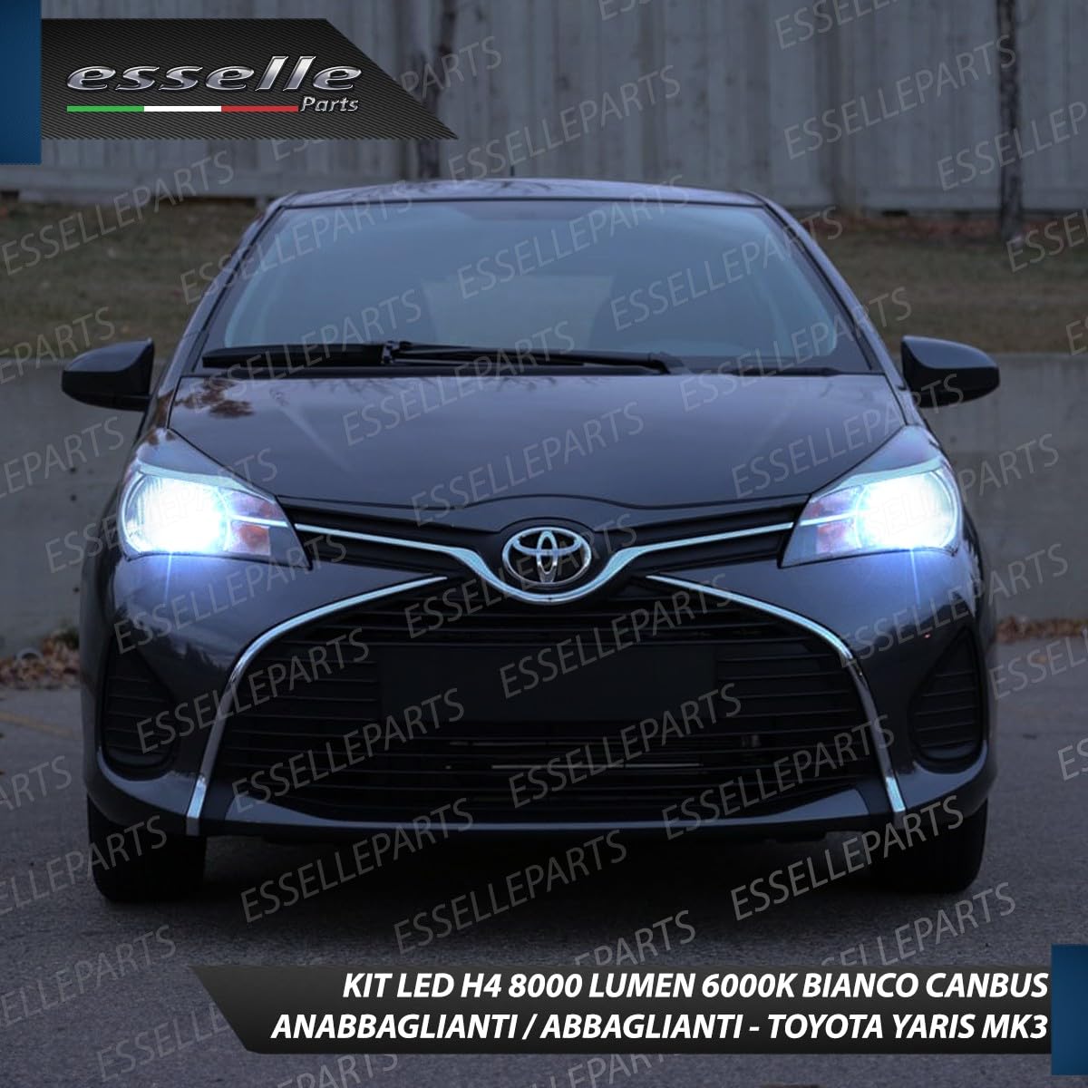 Kit LED H4 Compatibile per Toyota Yaris MK3 Restyling Dal 2017 8000 Lumen 6000K Bianco Ghiaccio CANBUS Plug & Play Anabbaglianti Abbaglianti