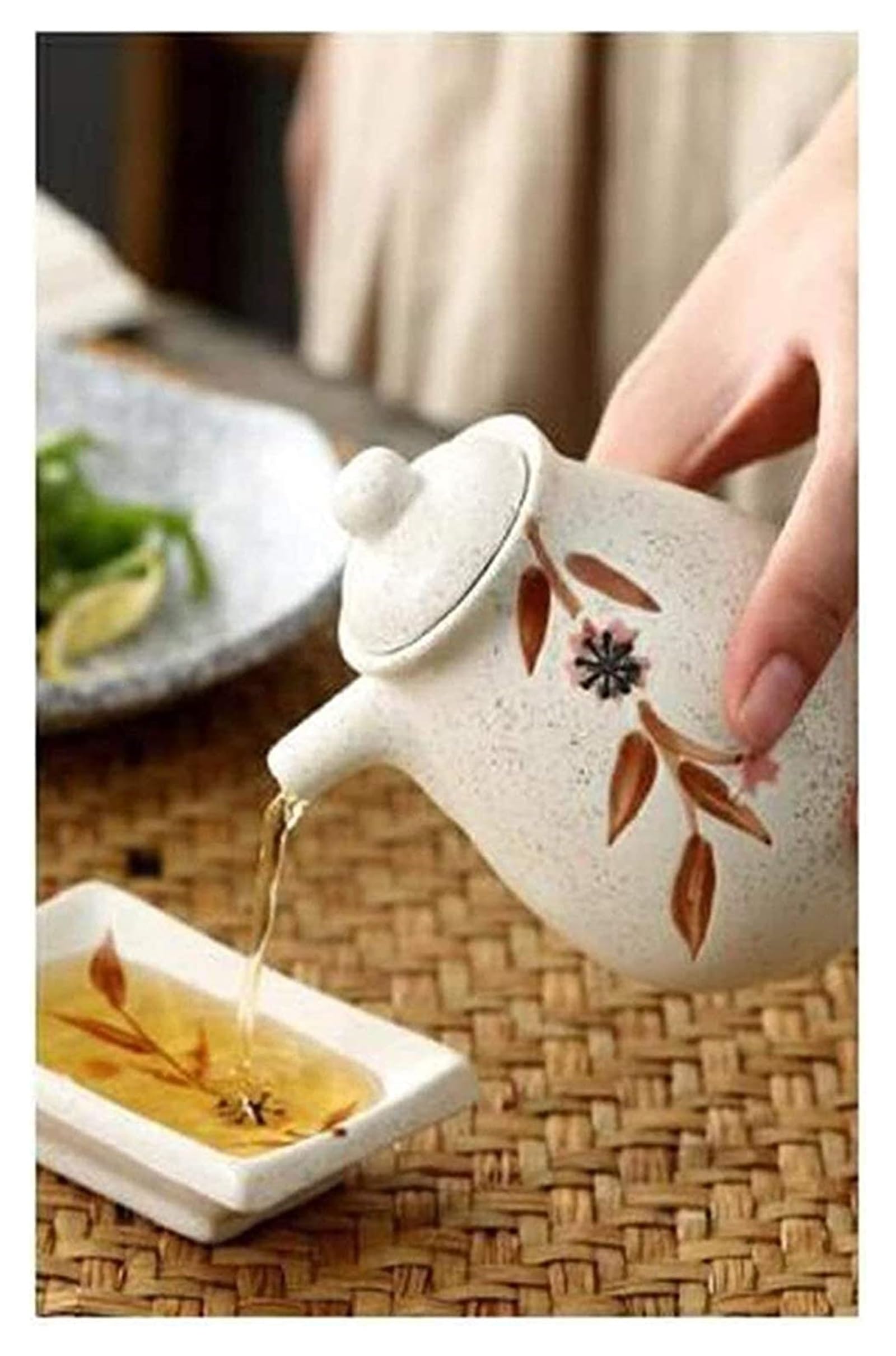 Distributore di Olio e aceto, Dispenser di aceto, Bottiglia di Ceramica, ampolla per Salsa di soia, aceto, Contenitore per condimenti liquidi