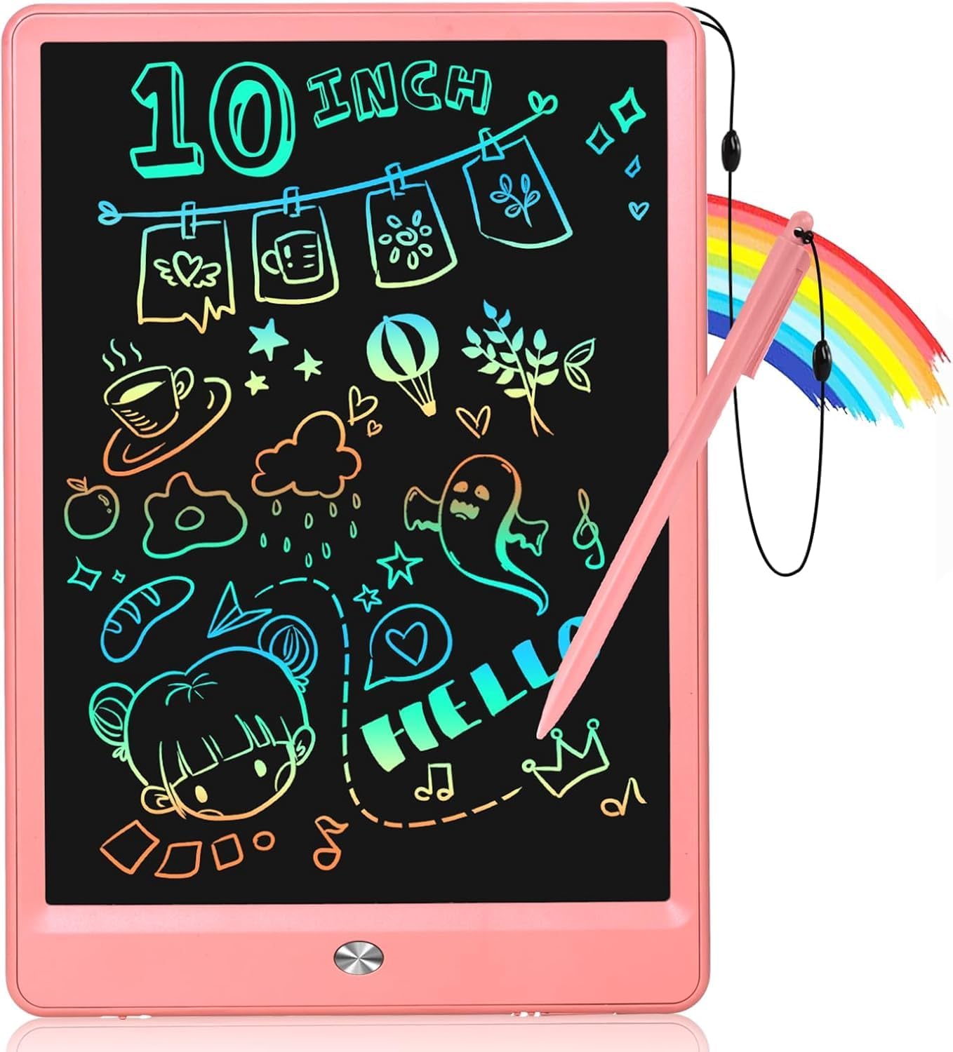 EooCoo LCD Writing Tablet for Kids, Toddlers Toys 10 Inch Doodle Board Kids Drawing Pad, Easter Basket Stuffers No Mess Coloring Books for Travel Toys, Easter Gifts for 3-12 Years Old Girls Boys