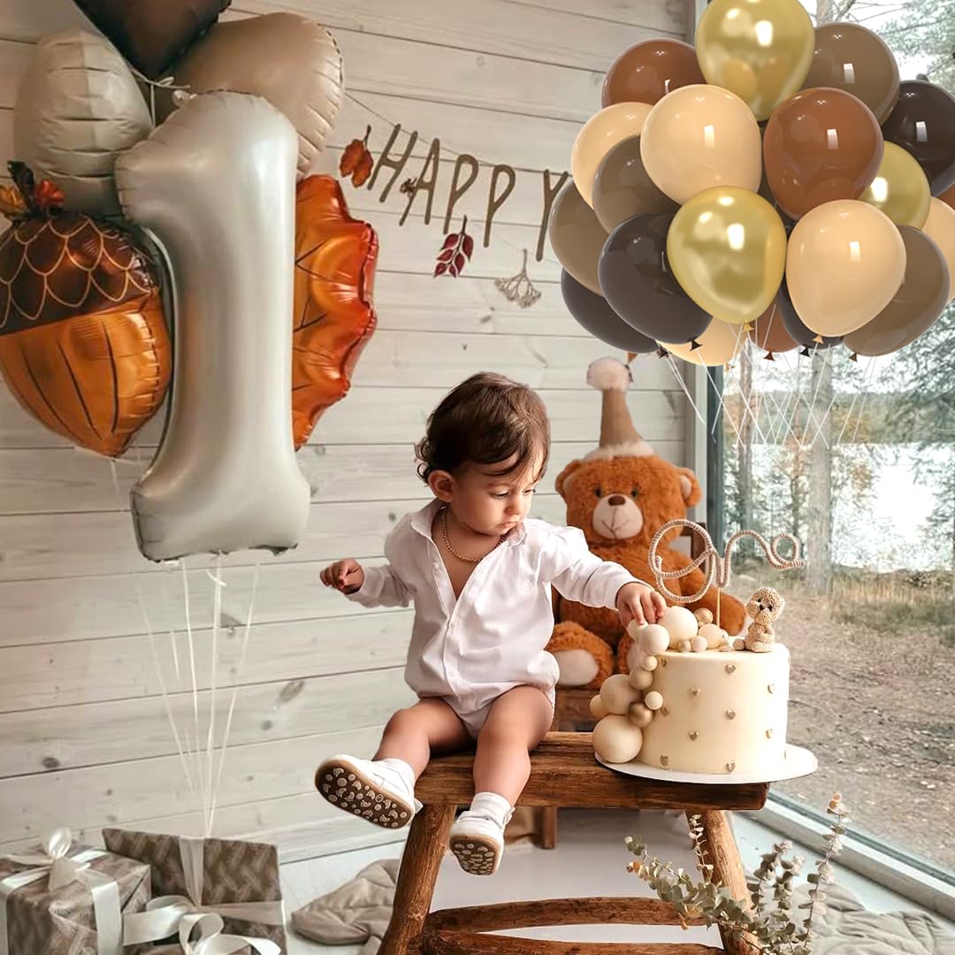 Braune und goldene Luftballons, 30,5 cm, Retro, Braun, Metallic, Goldballon, Kakao, Kaffee, Bräune, Nude, Luftballons für neutrale Bären, Babyparty, Geburtstag, Erntedankfest, Party-Dekorationen