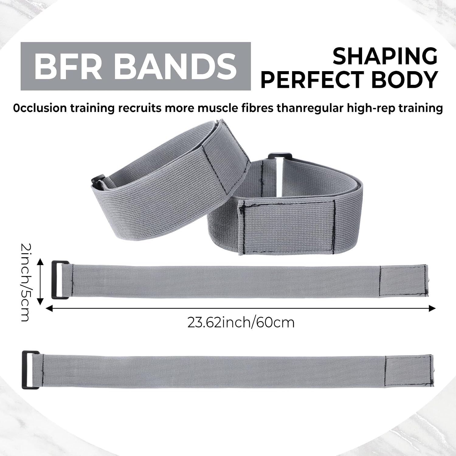 BFR Occlusion Bands for Women Glutes Blood Flow Restriction Bands Best Fabric Resistance Band Adjustable Bundle Booty Band for Exercising Legs Butt Hip Building Workouts Squat Butt Thigh Fitness image 2