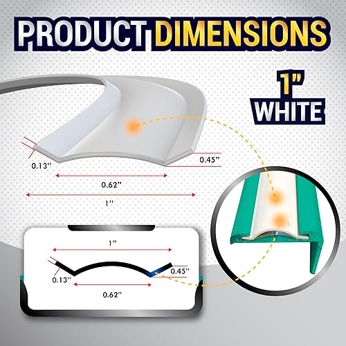 Miniatura 2 de LATCH.IT Inserto de moldura para RV de 1 pulgada (blanco)  Exterior de moldura de RV de 100 pies  Moldeo de esquina de vinilo resistente a los rayos