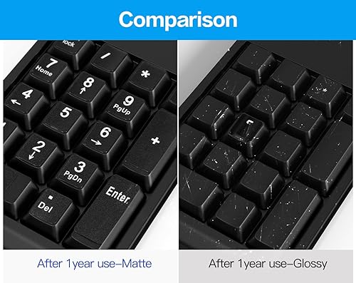 Vista 56 de Calcomanías de teclado inglés, paquete de 2 calcomanías de repuesto para teclado con fuente blanca sobre fondo negro, universales para computadora