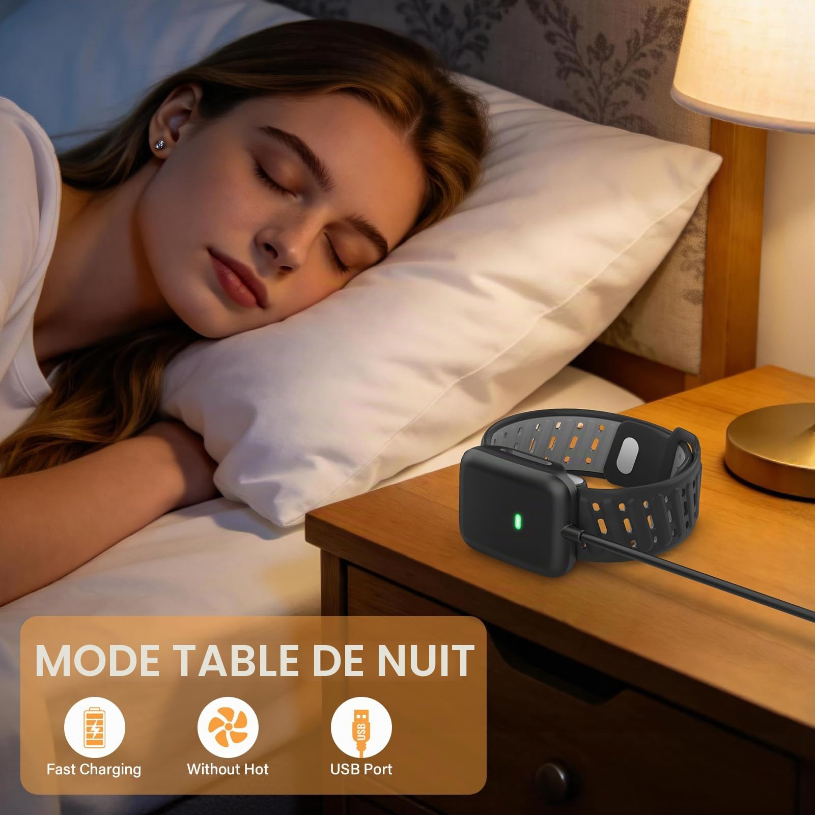 Chargeur pour montre connectée Whoop 5.0/MG Noir