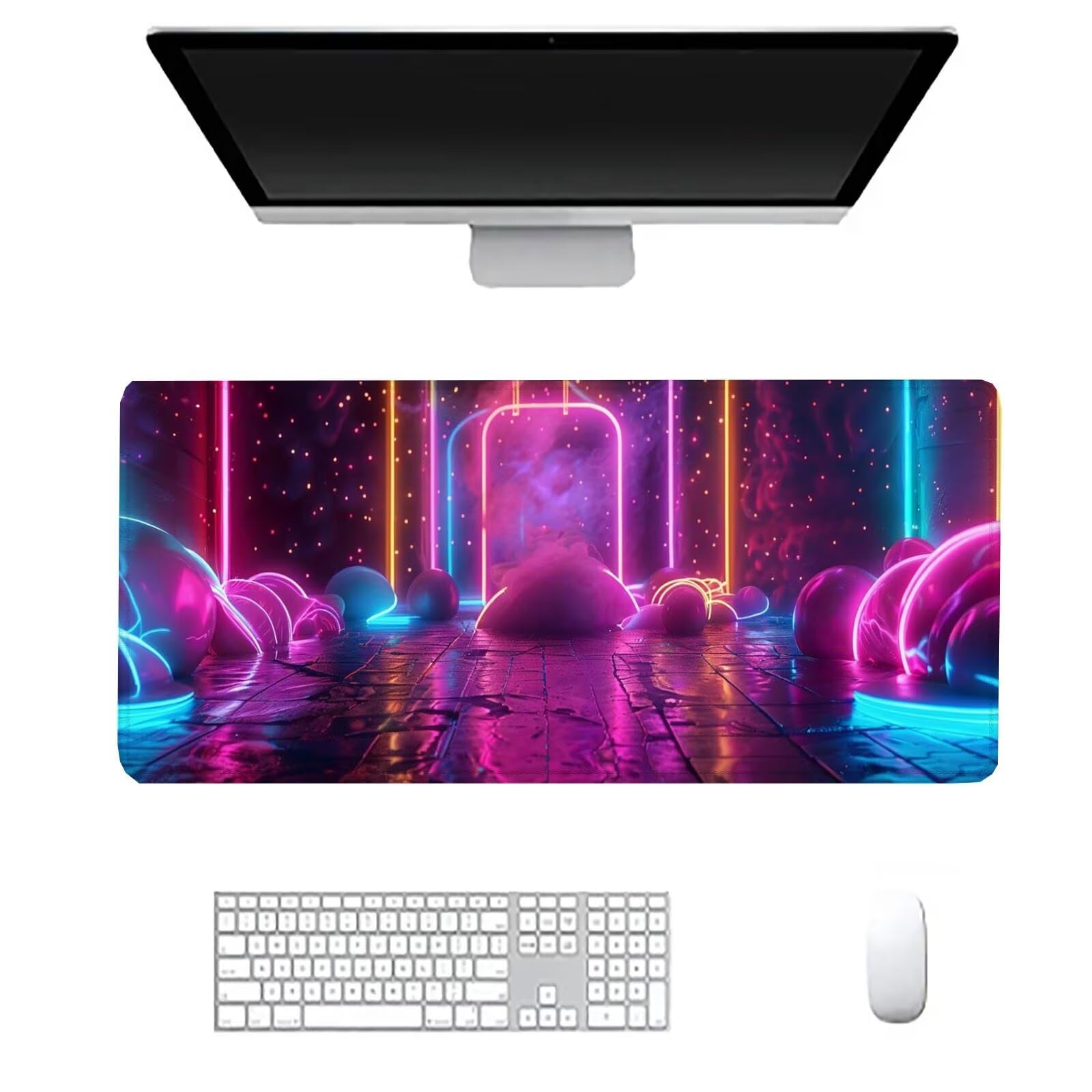 Duża niebieska podkładka pod mysz dla graczy fioletowa podkładka pod mysz XXL 1600 x 800 x 3 mm niestandardowa podkładka pod mysz, ochraniacz na biurko matowe akcesoria biurowe, do domowego wystroju