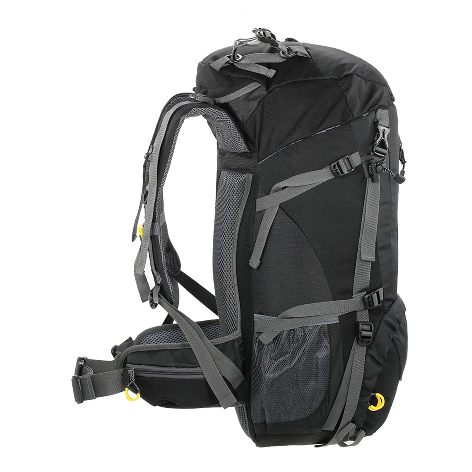 50L Wasserabweisender Kletterrucksack für Camping, mit Regenschutz, Unisex, Schwarz, 60 X 30 X 20 Cm